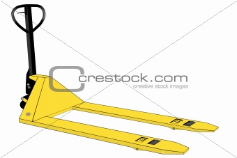 Isolated yellow palletjack illustration