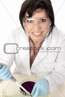Smiling medical researcher