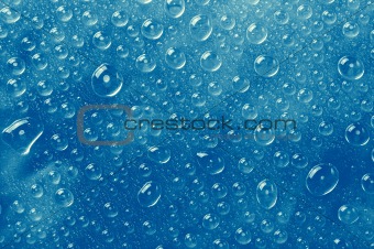Water drops blue