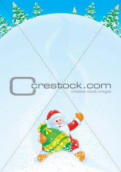 Christmas background with Santa