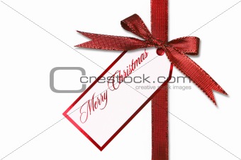 Holiday Gift Tag and Bow With Message