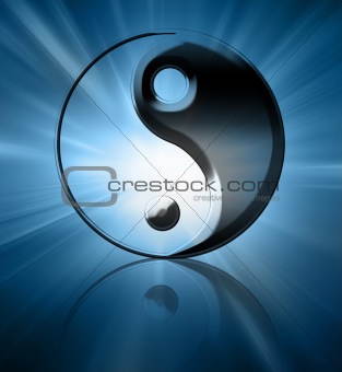 Silver yin yang symbol