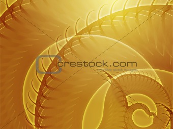 Swirling spiral fronds abstract