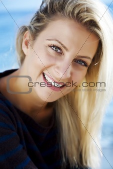 smiling female outdoors