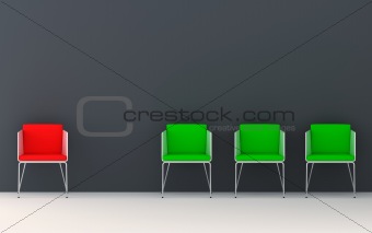 Chairs 3d rendering