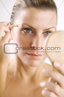 applying makeup