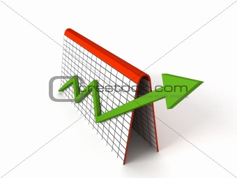profit graph with green arrows