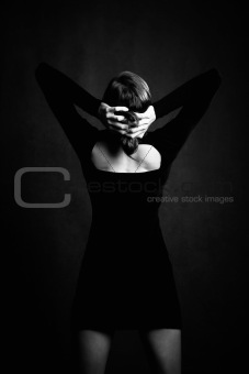 Pretty Woman in a Black Dress
