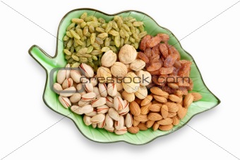 Dried Fruits in Leaf Plate