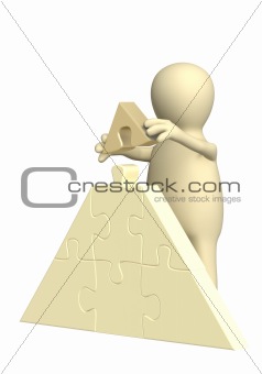 3d puppet, making a pyramid from puzzles