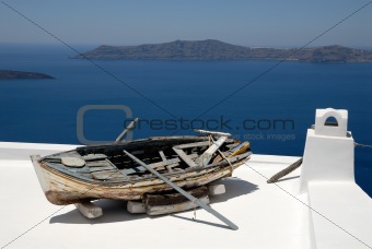 Old  boat at Santorini Island, Greece