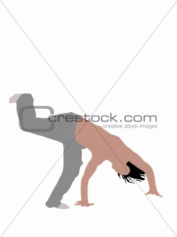 man doing  handstand