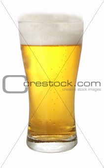 A glass of beer with thick head