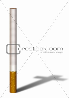 Cigarette with a cross shadow