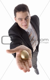 Man with gold egg