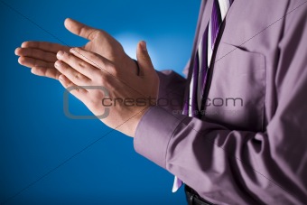 Clapping man's hands