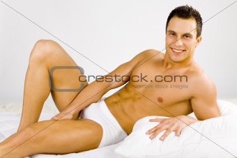 Man lying in the bed