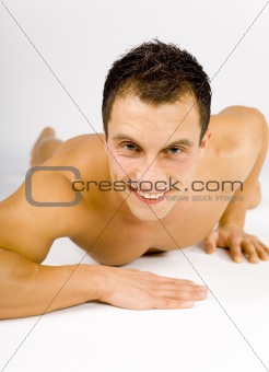 Naked man on the floor