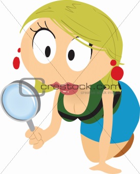 Cartoon Girl Searching