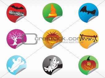 abstract halloween sticker series set12