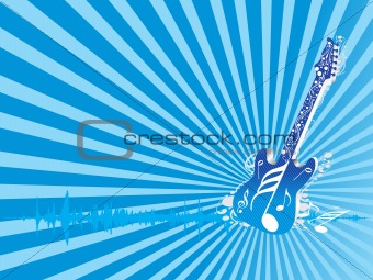abstract vector background with guitar, wallpaper