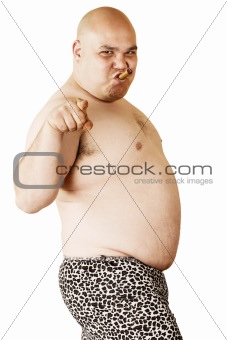 Sexy smoking fat guy