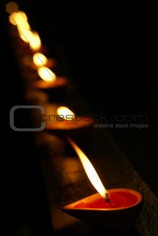 Indian candles in a row