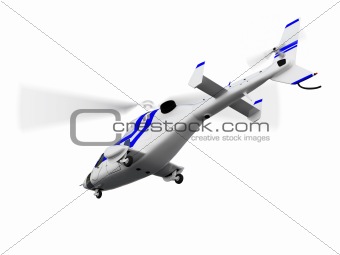 helicopter over white