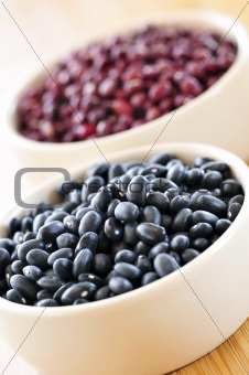 Black and red adzuki beans