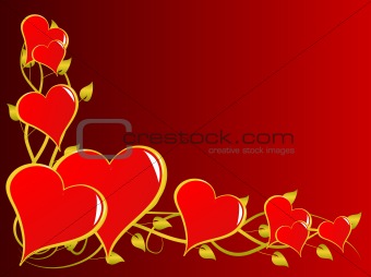 Red Hearts Valentines Day Vector Background