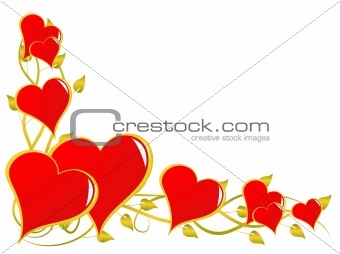Valentines Hearts Vector Illustration Isolated on White