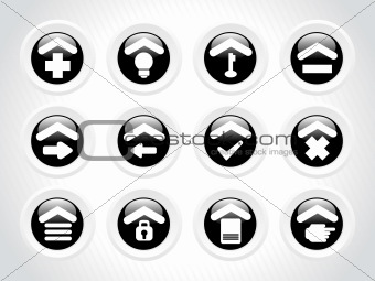 black rounded icons for multiple use