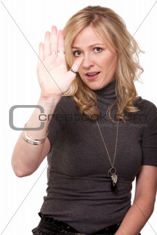 Woman in thumb ring