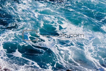 Deep Blue Ominous Ocean Water Background Image.