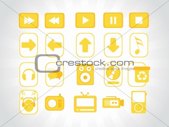 web logo, yellow stamp series