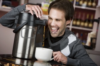 Coffee Crazed Young Man