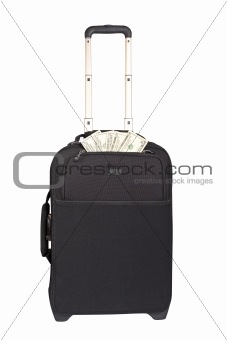 Suitcase trolley with money