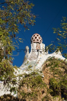 cupola at park guell in barcelona