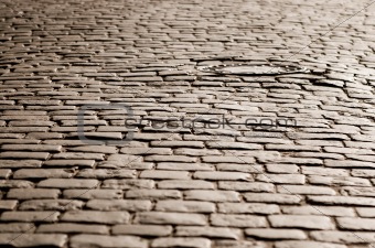 Old cobblestone road