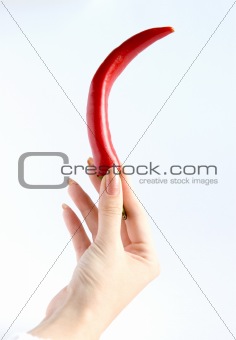 Red pepper in hand