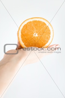 Orange in hand