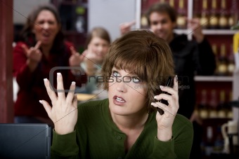Annoying woman on her cell phone