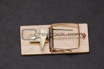 traditional wooden mouse trap with wire mechanism
