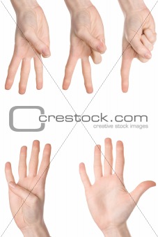 Counting woman hands
