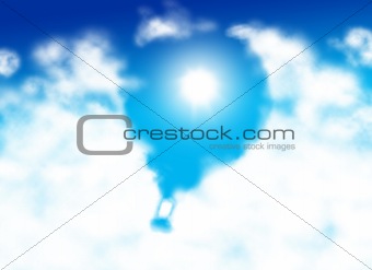 Hot air baloon shaped cloud