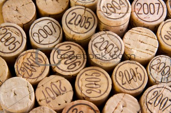 background shot of wine corks