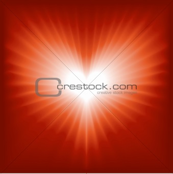 Glowing red and white heart for Valentine, romance, etc