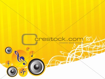 vector banner, musical background with speaker