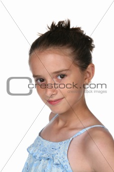 pretty girl with hair pulled back