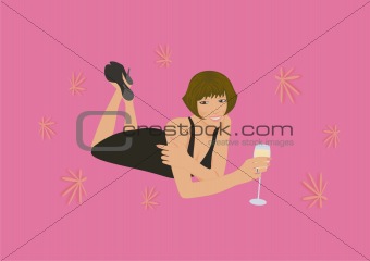 Woman with sparkling wine